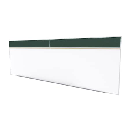 Ghent Combo Whiteboard/Bulletin, Mag Por/Vnyl, Styl A, 5 ft H x 16 ft W, Ebony SPC516A-V-183
